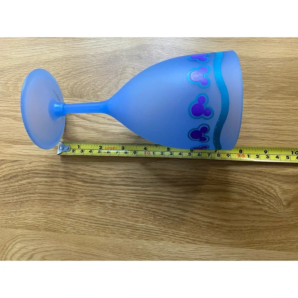 Disney Mickey Mouse Frosted Plastic Wine Glasses Set of 4 Neon Colors Party Cups - Picture 3 of 10